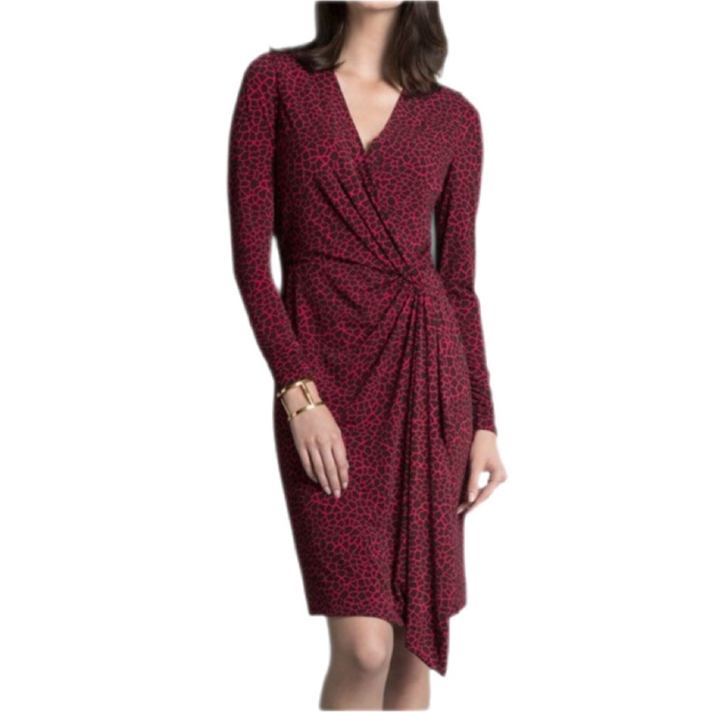 Etcetera hot pink and black animal print dress 10